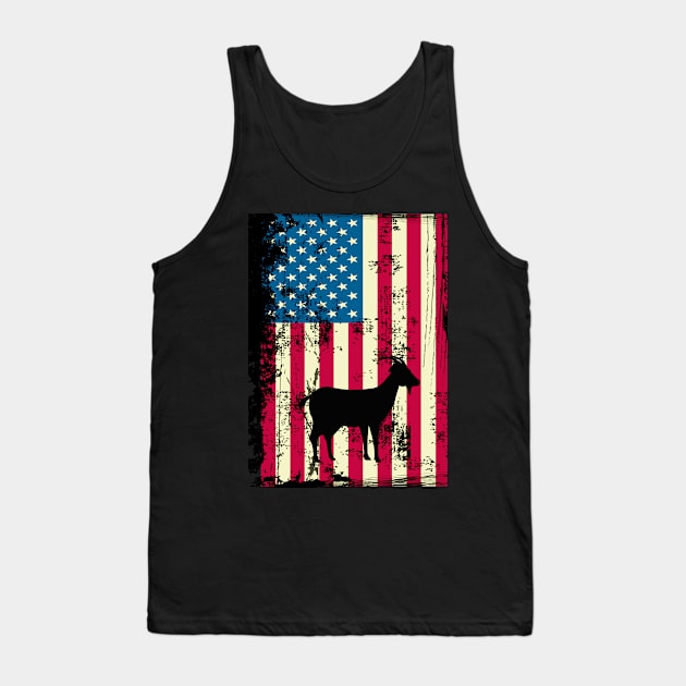 Goat American Flag USA Patriotic 4th Of July Gifts Tank Top by KittleAmandass